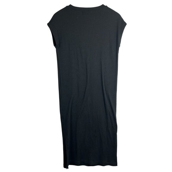 Madewell Women's Ribbed Shoulder Tee Midi Dress in Black XS - Picture 8 of 9